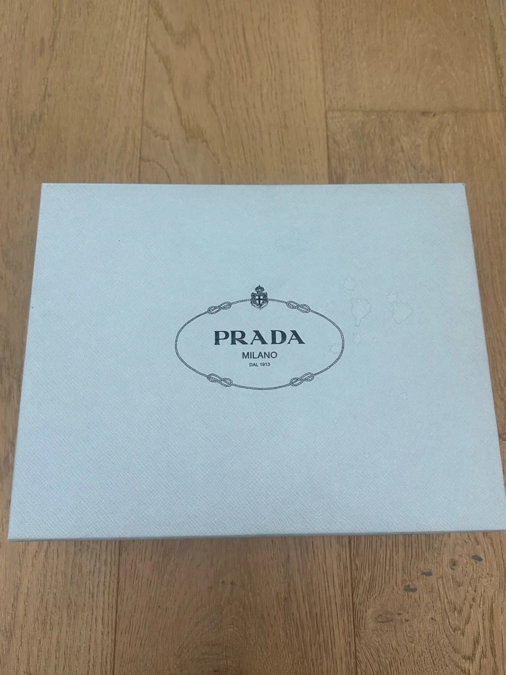 Authentic Prada Milano Designer Shoe Box w/ Original Tissue Paper Luxury Storage